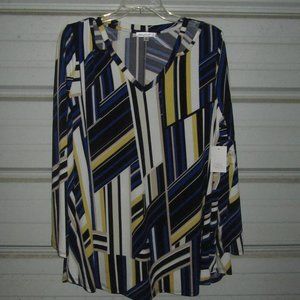 1X or 2X NEW Plus Size Womens Daily Thread Colorful Tunic Top Dressy work shirt